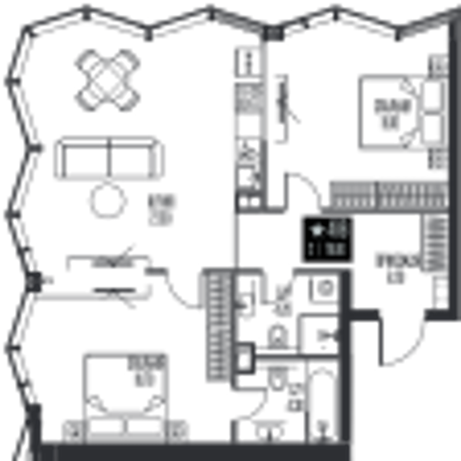 Планировка: 2-комнатная, 76,8 м²