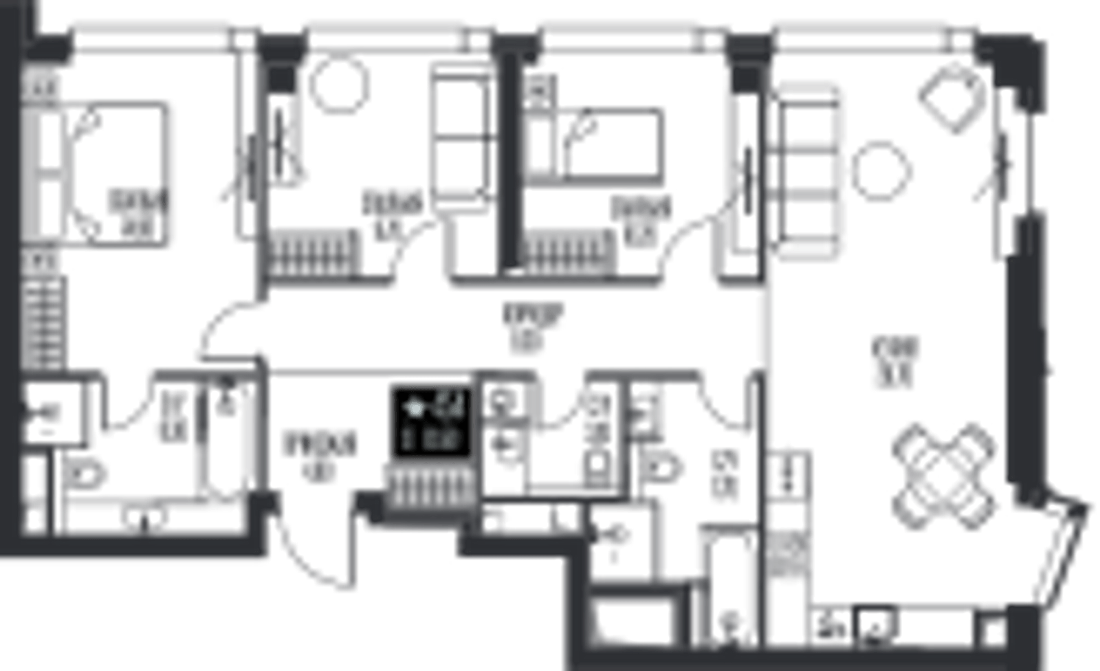 Планировка: 3-комнатная, 93,5 м²