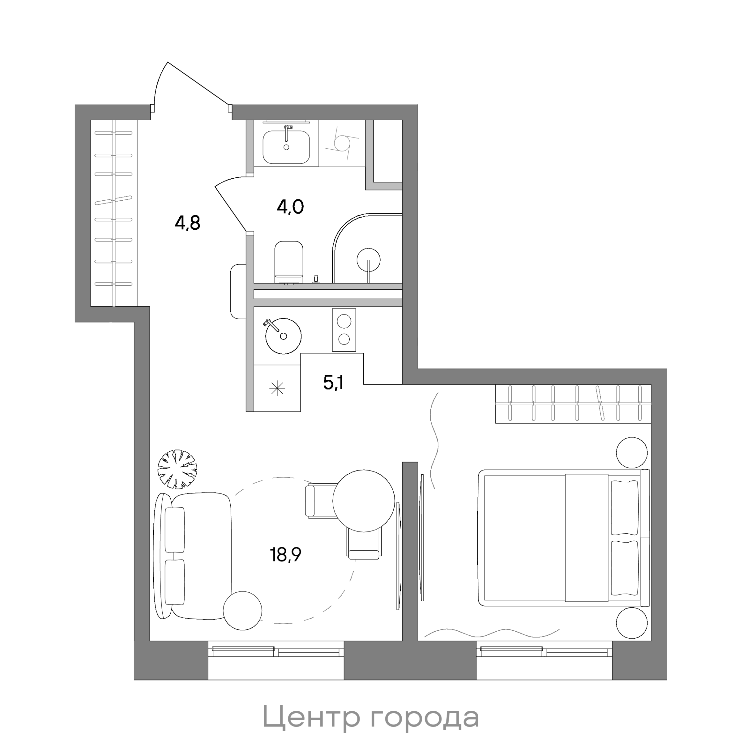 Официальная схема СТОУН Сокольники, 32,8 м²
