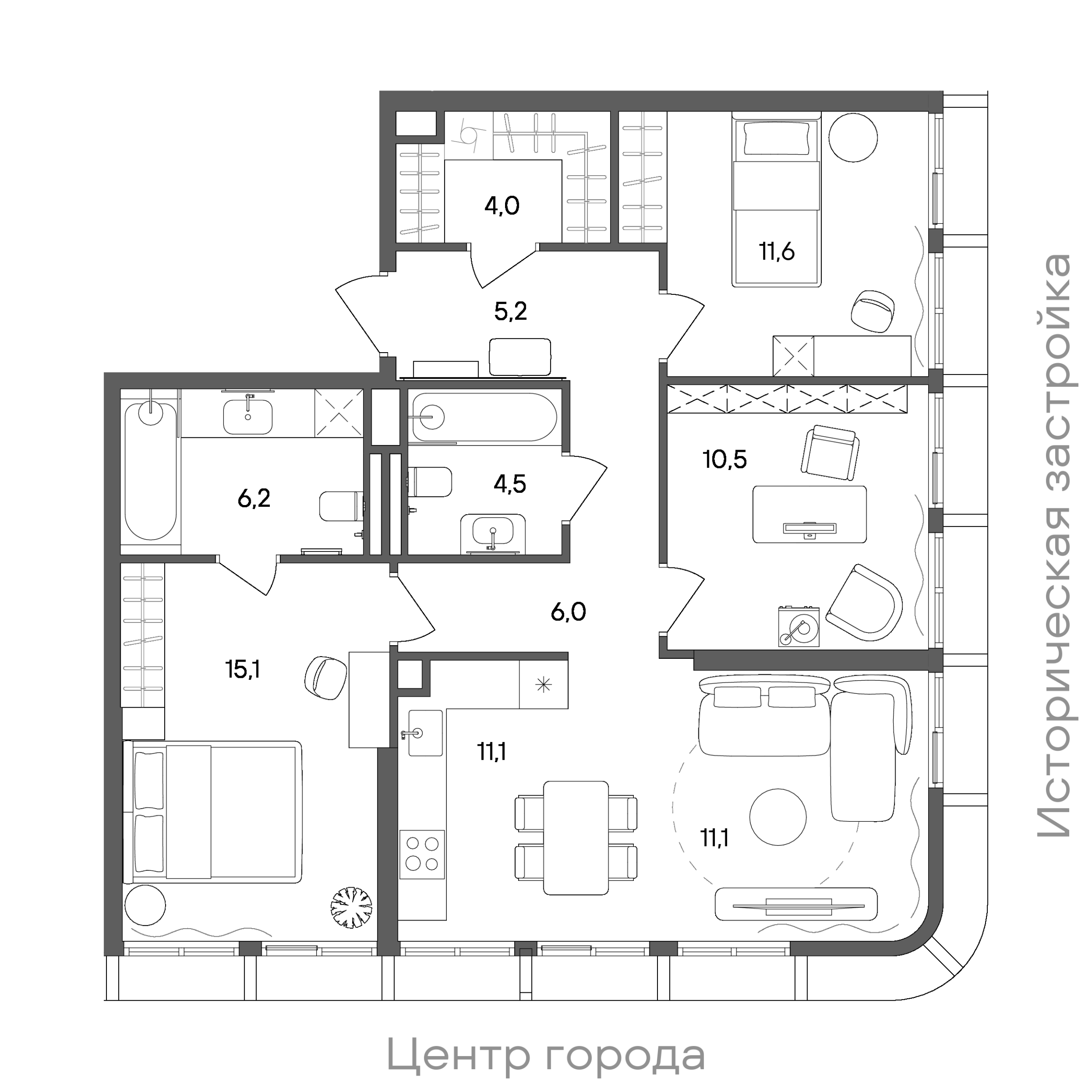 Официальная схема СТОУН Сокольники, 85,3 м²