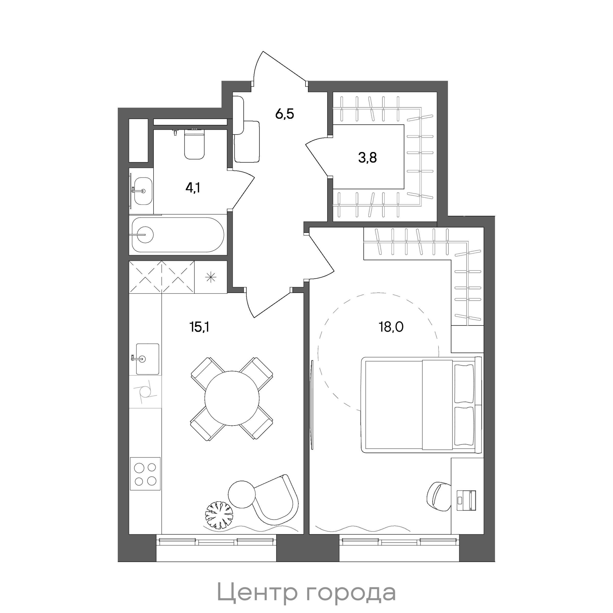 Официальная схема СТОУН Сокольники, 47,5 м²