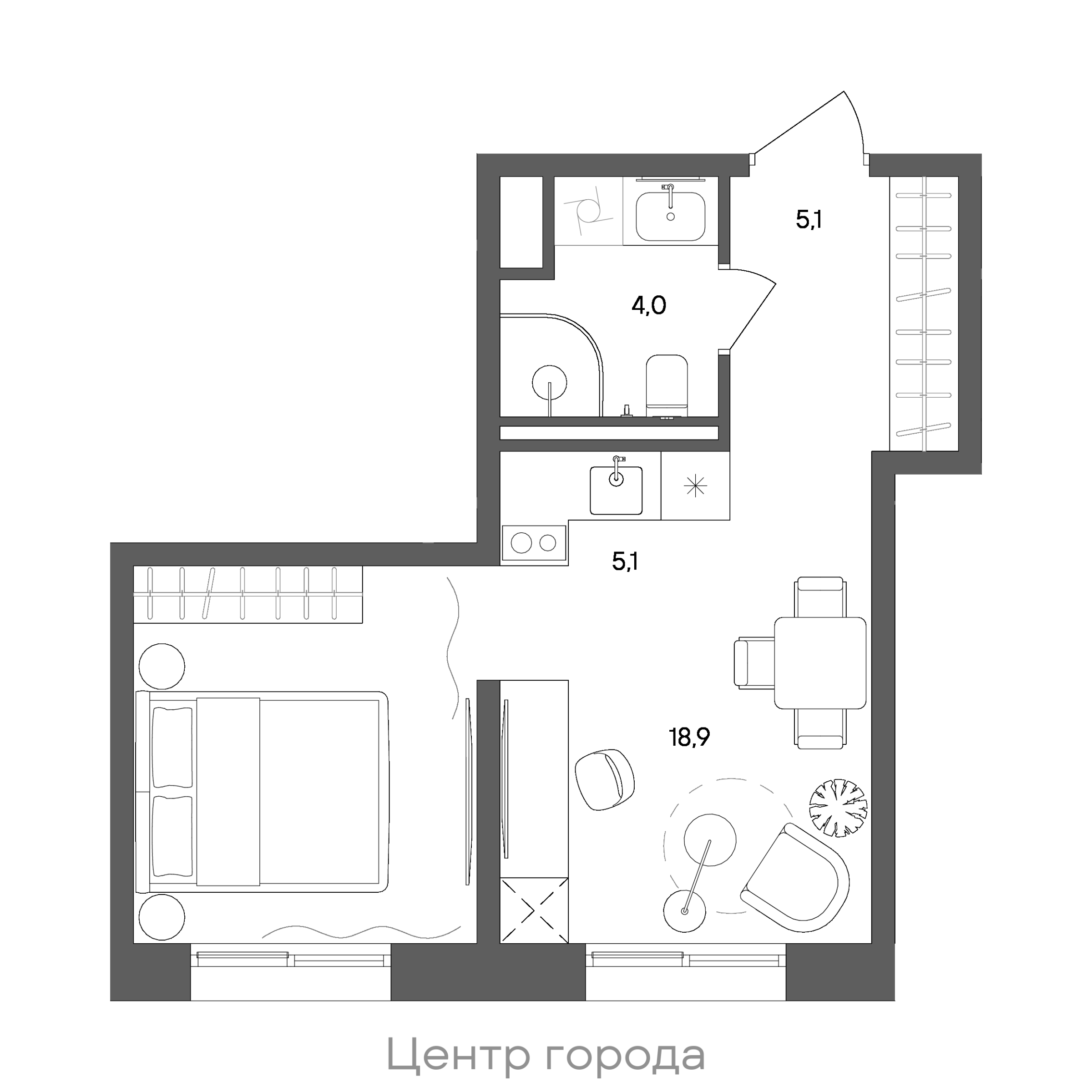 Официальная схема СТОУН Сокольники, 33,1 м²