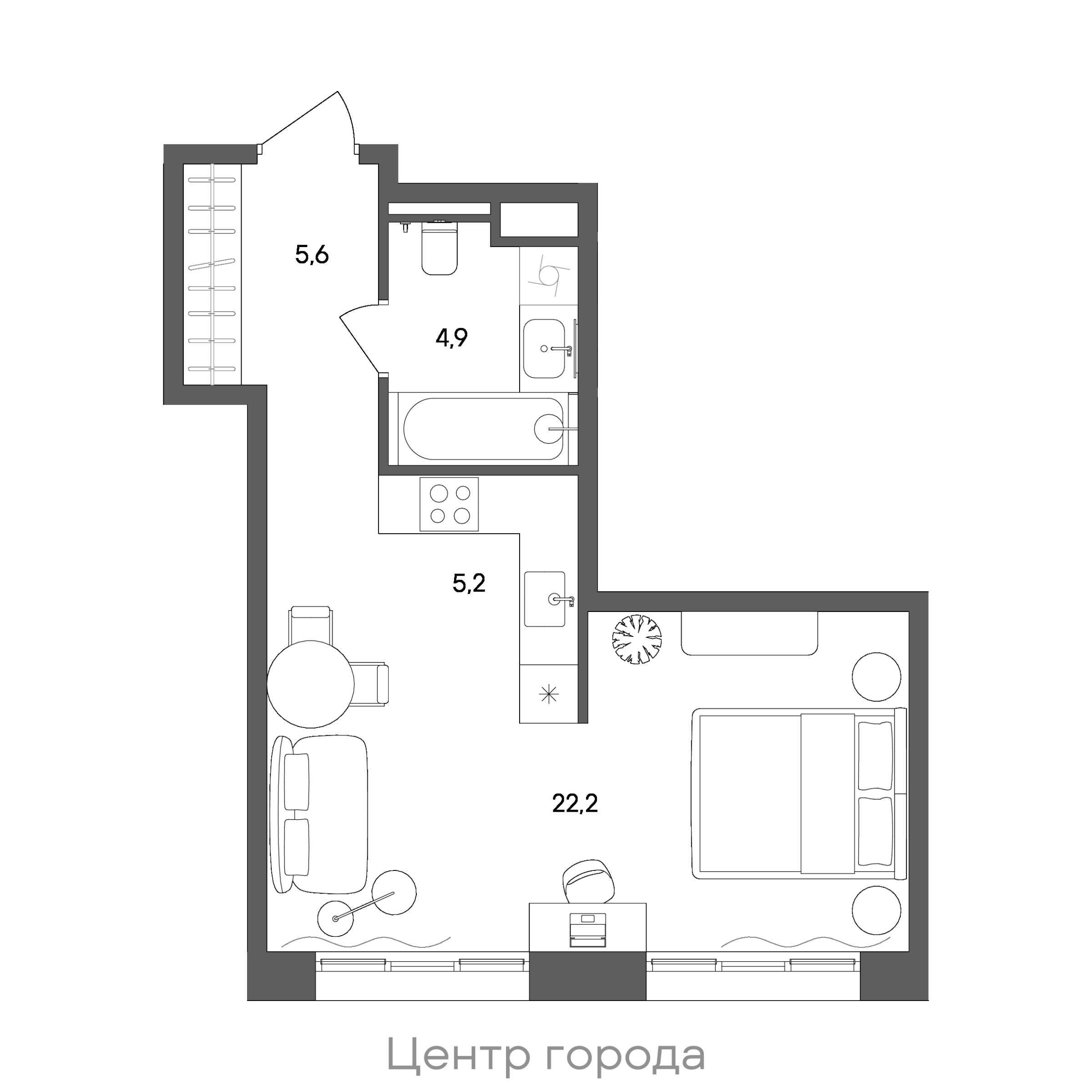 Официальная схема СТОУН Сокольники, 37,9 м²