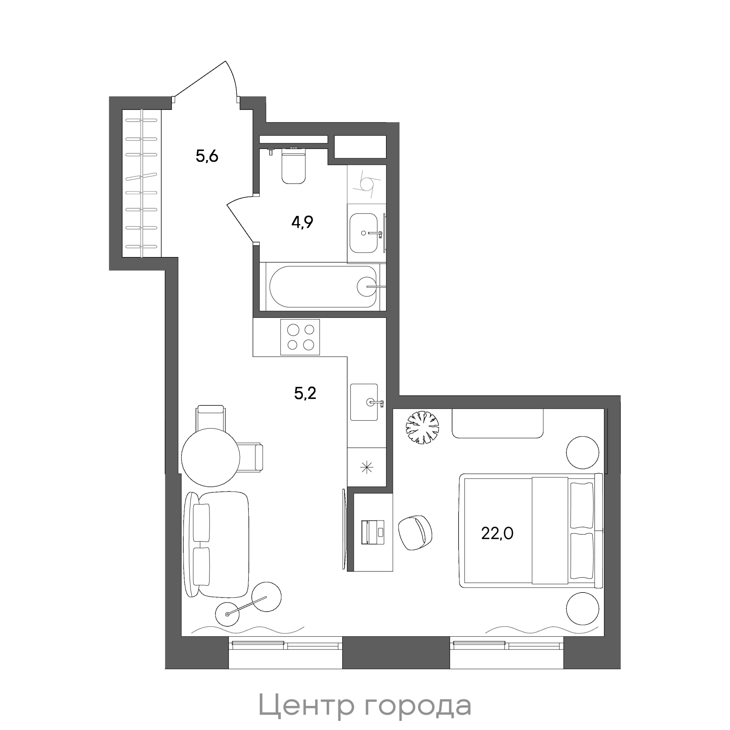 Официальная схема СТОУН Сокольники, 37,7 м²