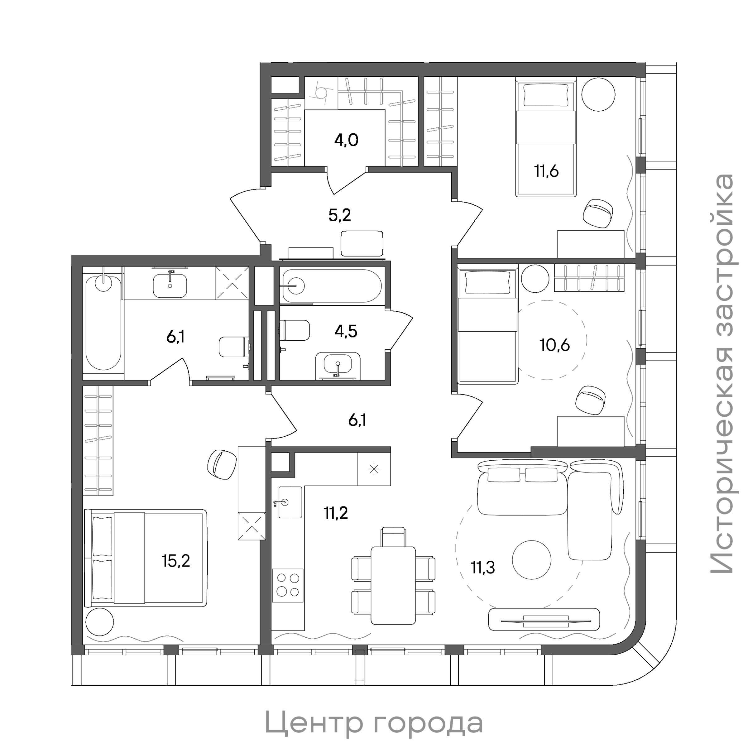 Официальная схема СТОУН Сокольники, 85,8 м²