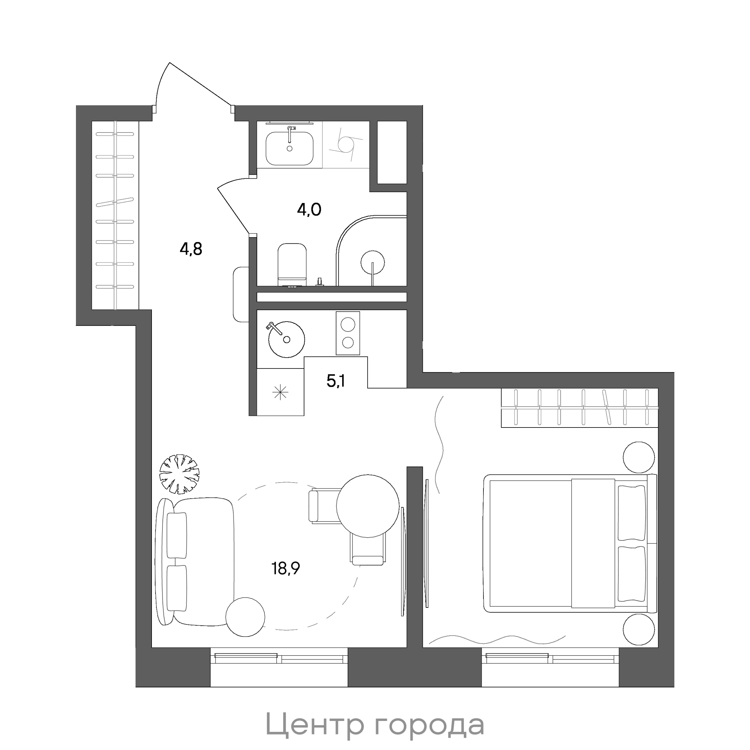 Официальная схема СТОУН Сокольники, 32,8 м²
