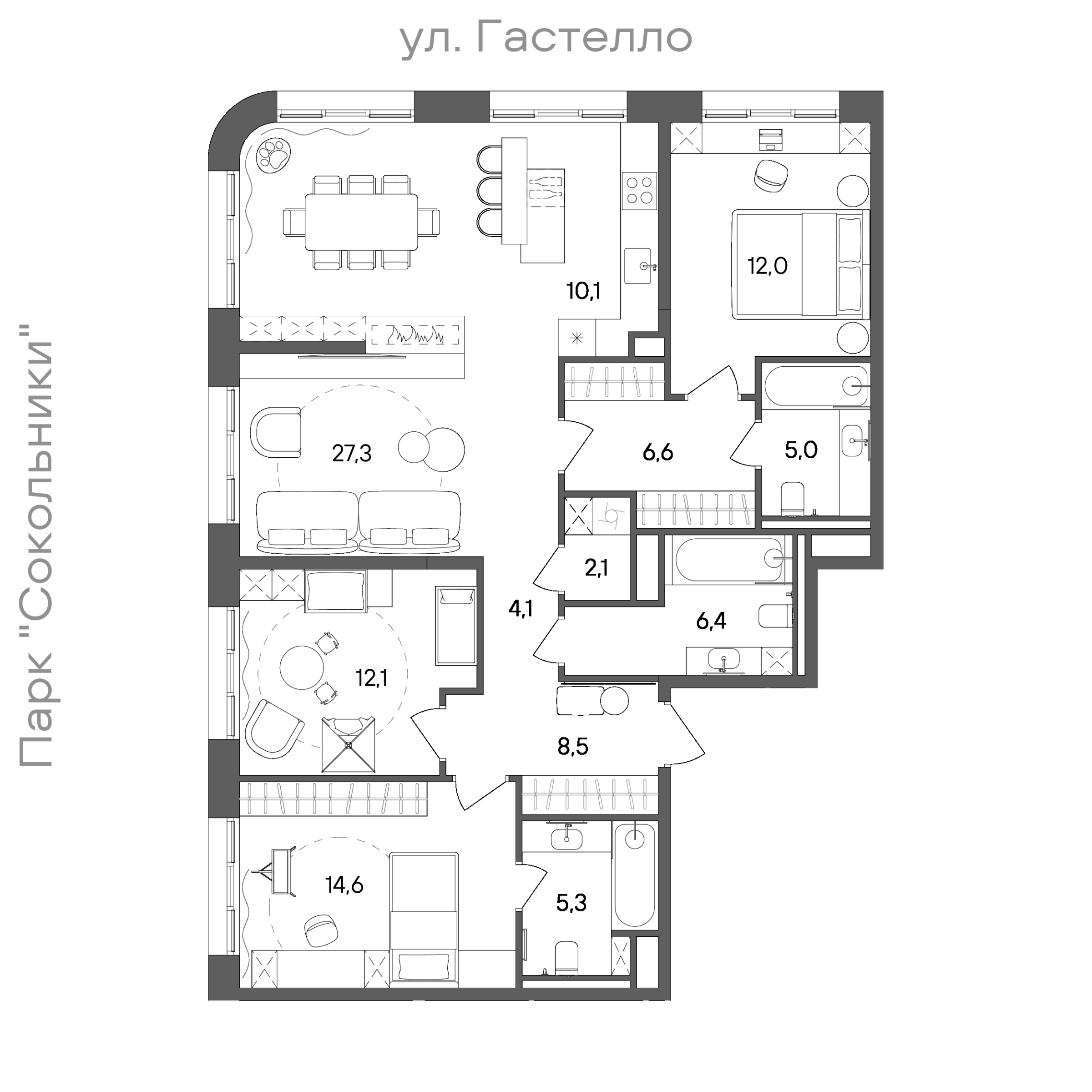 Официальная схема СТОУН Сокольники, 114,1 м²