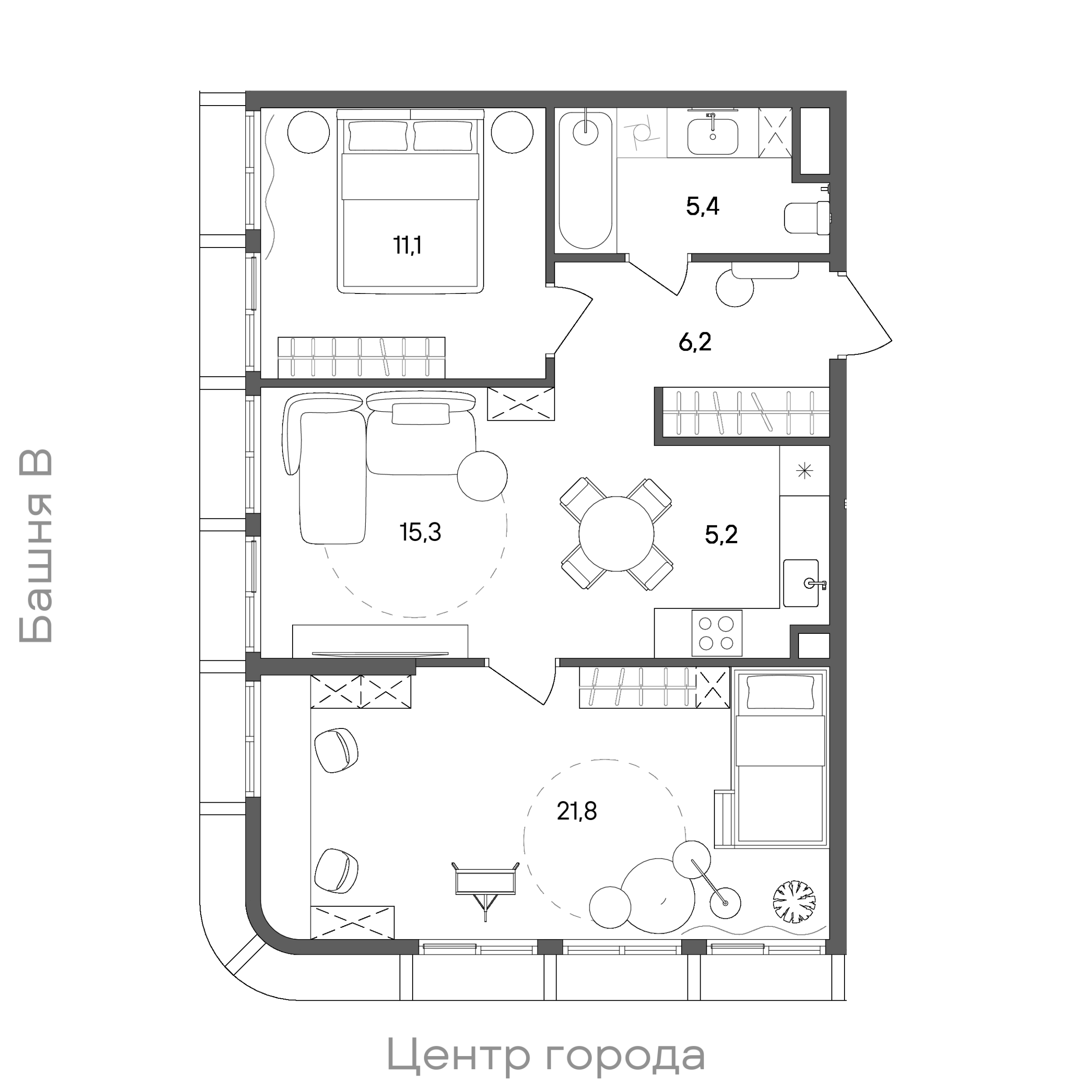 Официальная схема СТОУН Сокольники, 65 м²