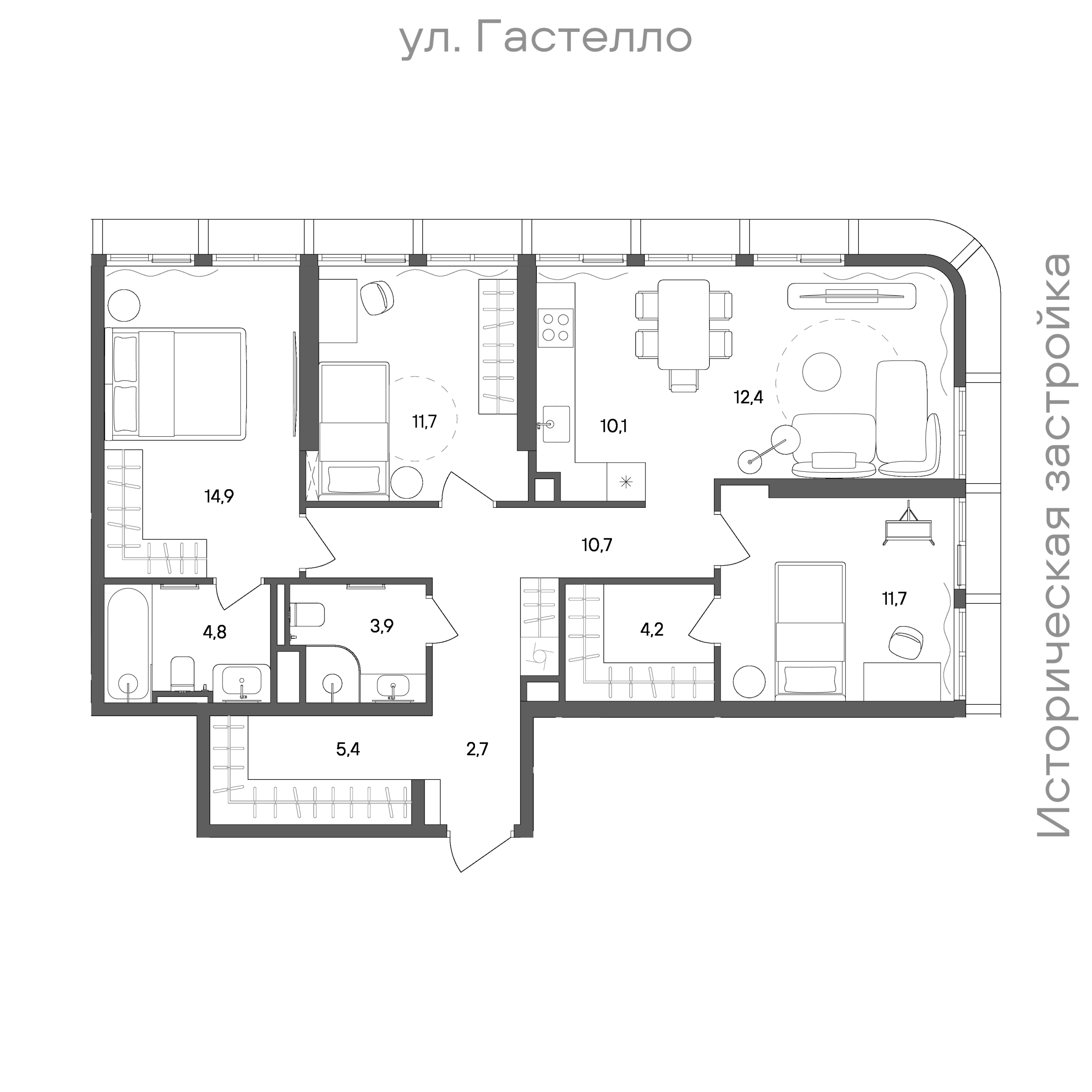 Официальная схема СТОУН Сокольники, 92,5 м²