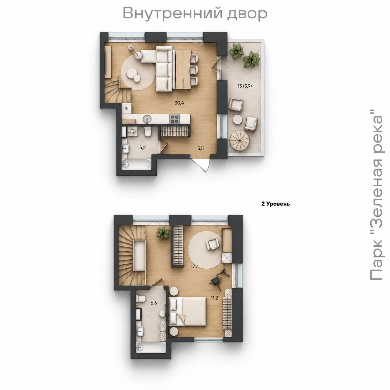 AI-иллюстрация планировки Стоун Райз 78,6 м²
